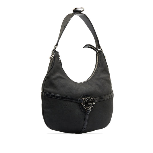 Gucci Leather Canvas Shoulder Bag