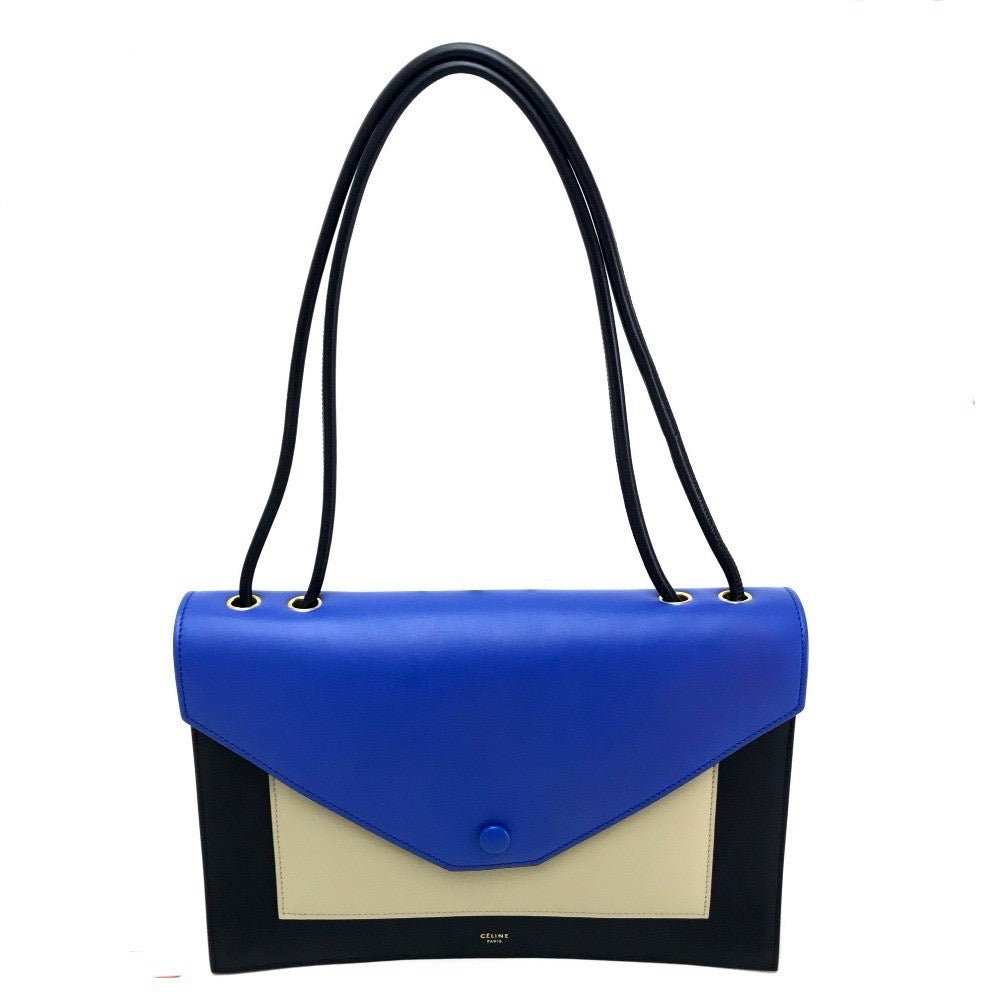 CELINE Clutch bag leather black Spring / Summer 2015 Tricolor Pocket Medium Clutch Women