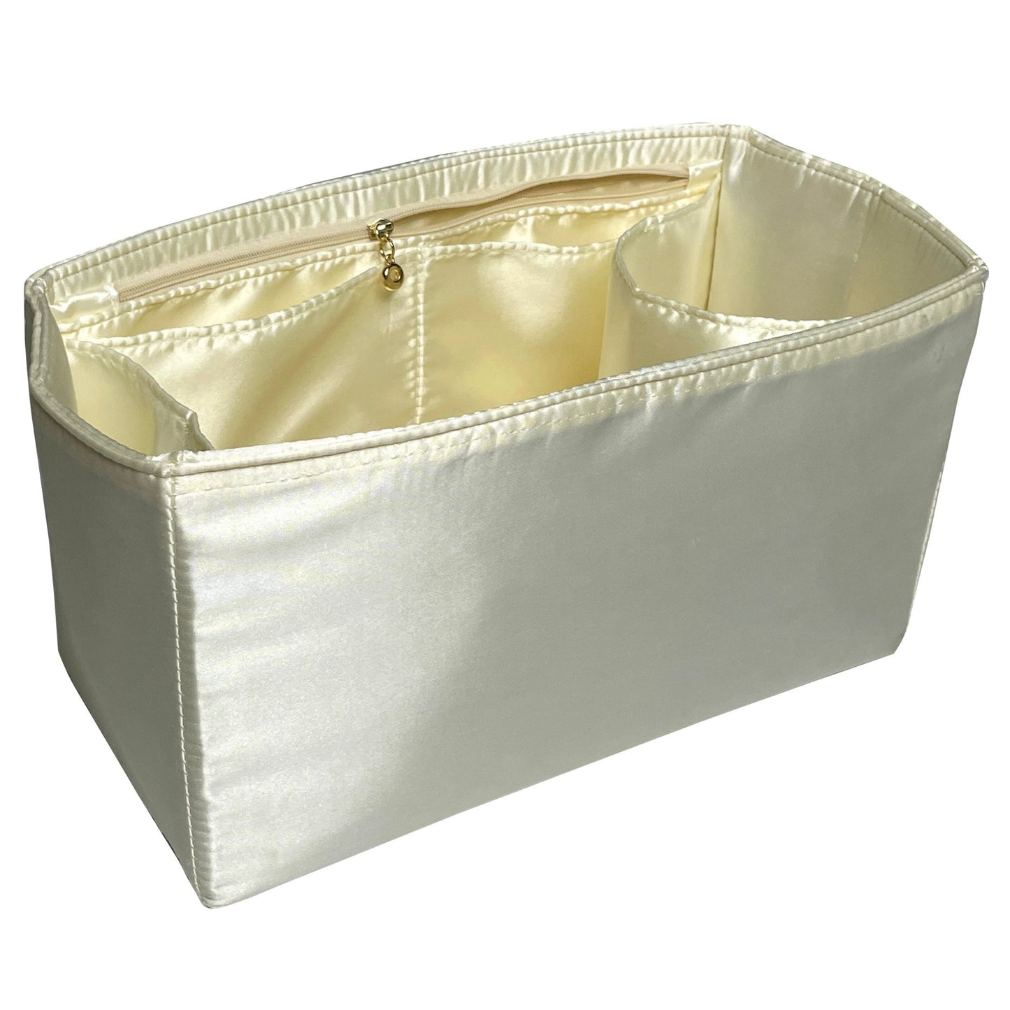 Organizer for [Sunshine Large, Fendi] Bag Insert (Silk, Full-width Zip and Open Pocket)