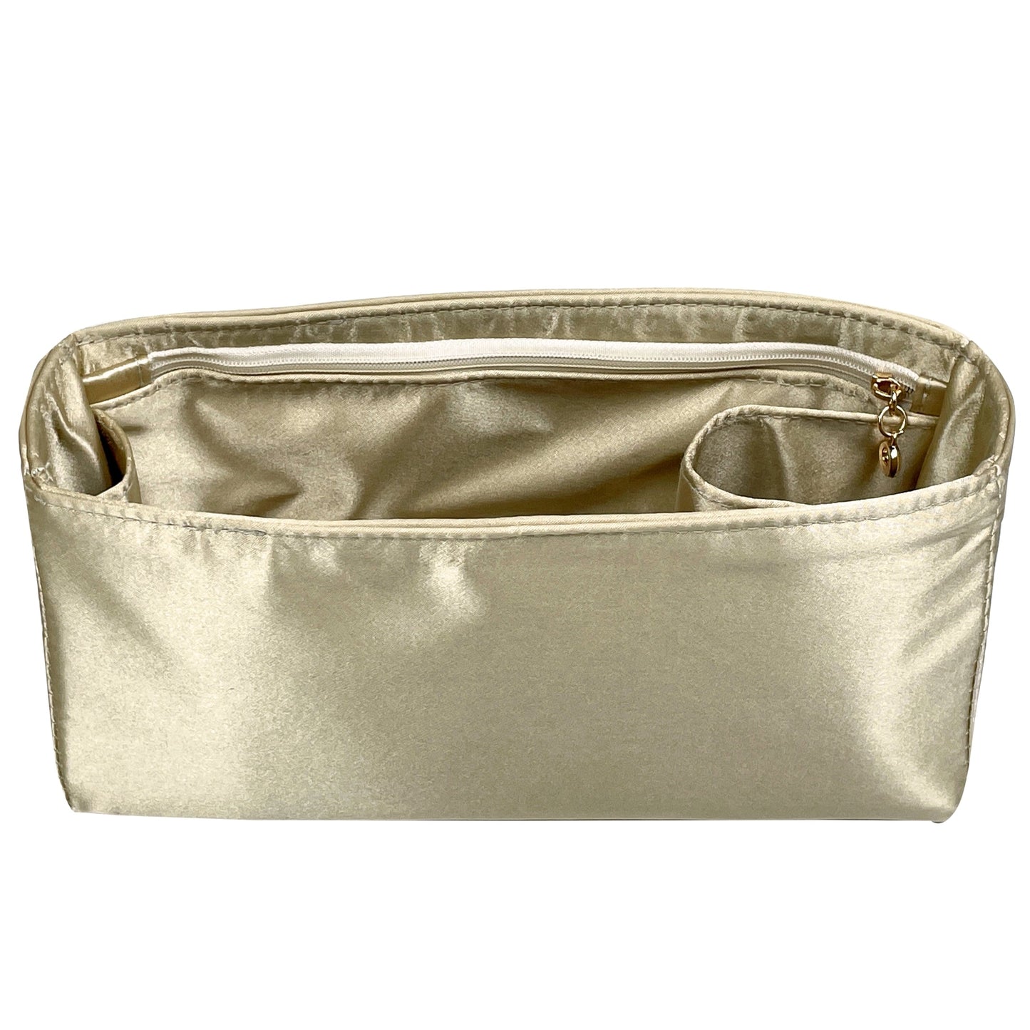 Organizer for [Peekaboo X-Lite Medium, Fendi] Bag Insert (Silk, Trapezoid Shape with Zip Pocket)