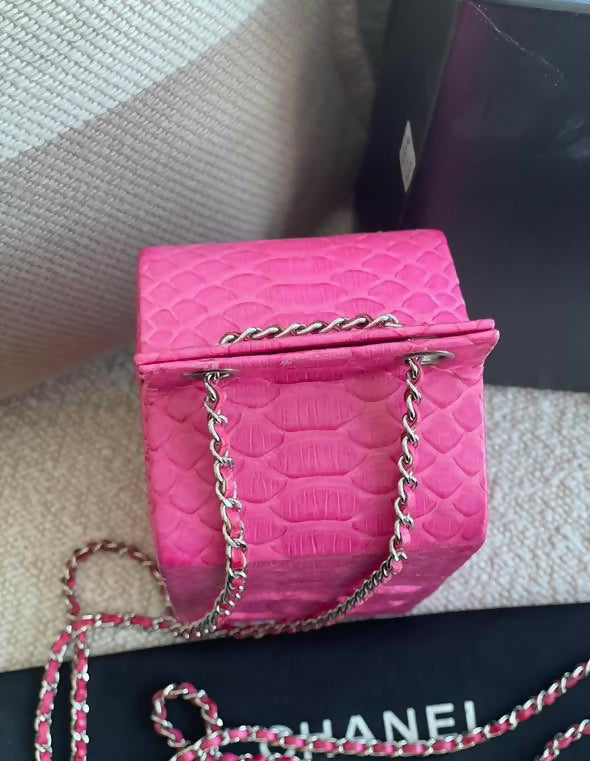 Chanel 2014 Python Pink Milk Carton Bag
