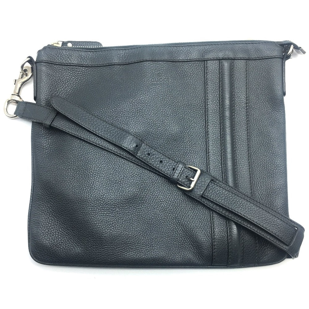 GUCCI Shoulder Bag 233329 leather Dark gray type No Gusset All Leather Leather Business A4 document storage mens