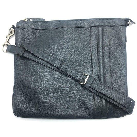 GUCCI Shoulder Bag 233329 leather Dark gray type No Gusset All Leather Leather Business A4 document storage mens
