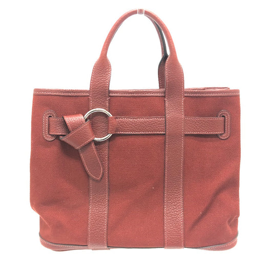 HERMES Tote Bag Canvas / leather Bordeaux Petite lettuce Women