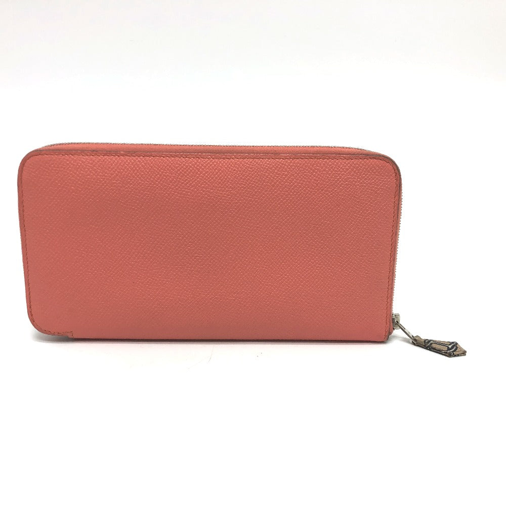 HERMES Long Wallet Purse Epsom Pink type Azap silk in
