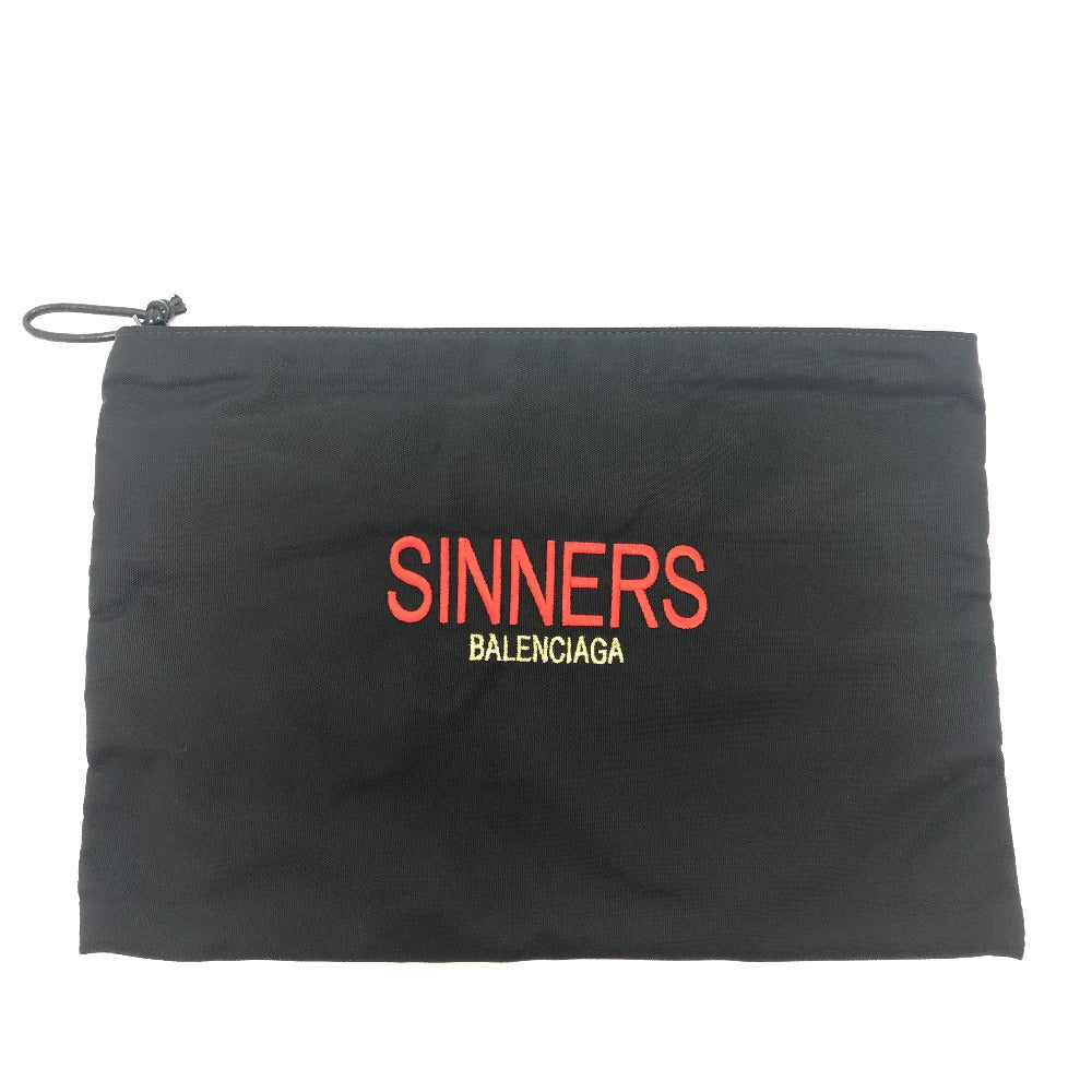 BALENCIAGA Clutch bag 459745 Nylon black SINNERS logo mens