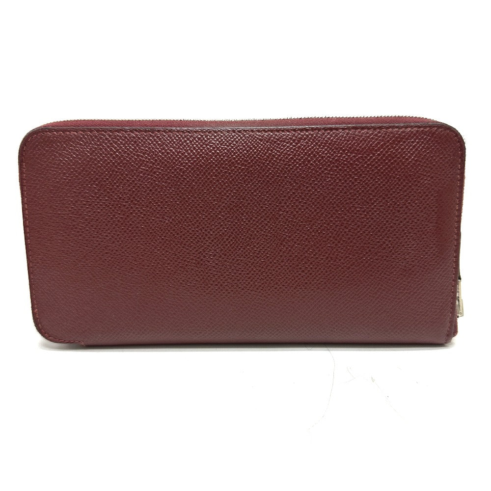 HERMES Long Wallet Purse Epsom wine-red Azap Long Women