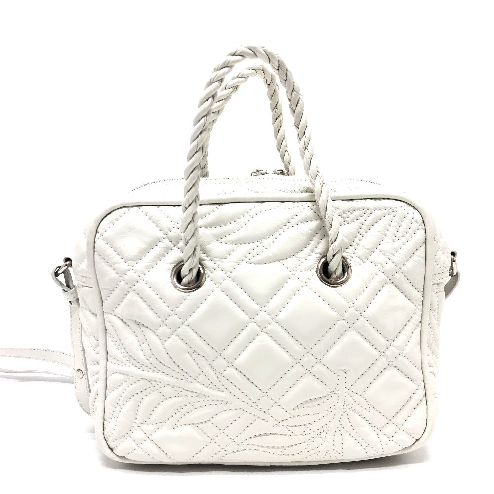 BALENCIAGA Handbag 466541 leather white quilting Blanket Square S Women