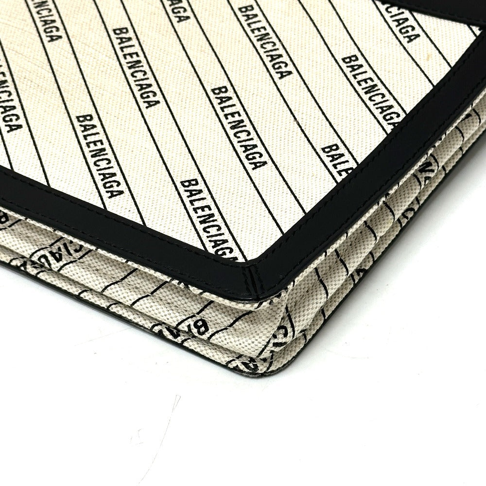 BALENCIAGA Shoulder Bag 528147 Leather / canvas White x black Overall handle Women