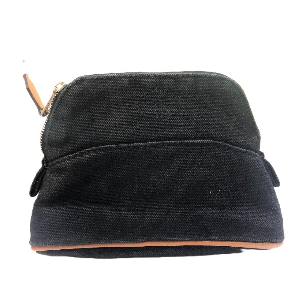 HERMES Cosmetics Pouch canvas black Boride pouch mini mini