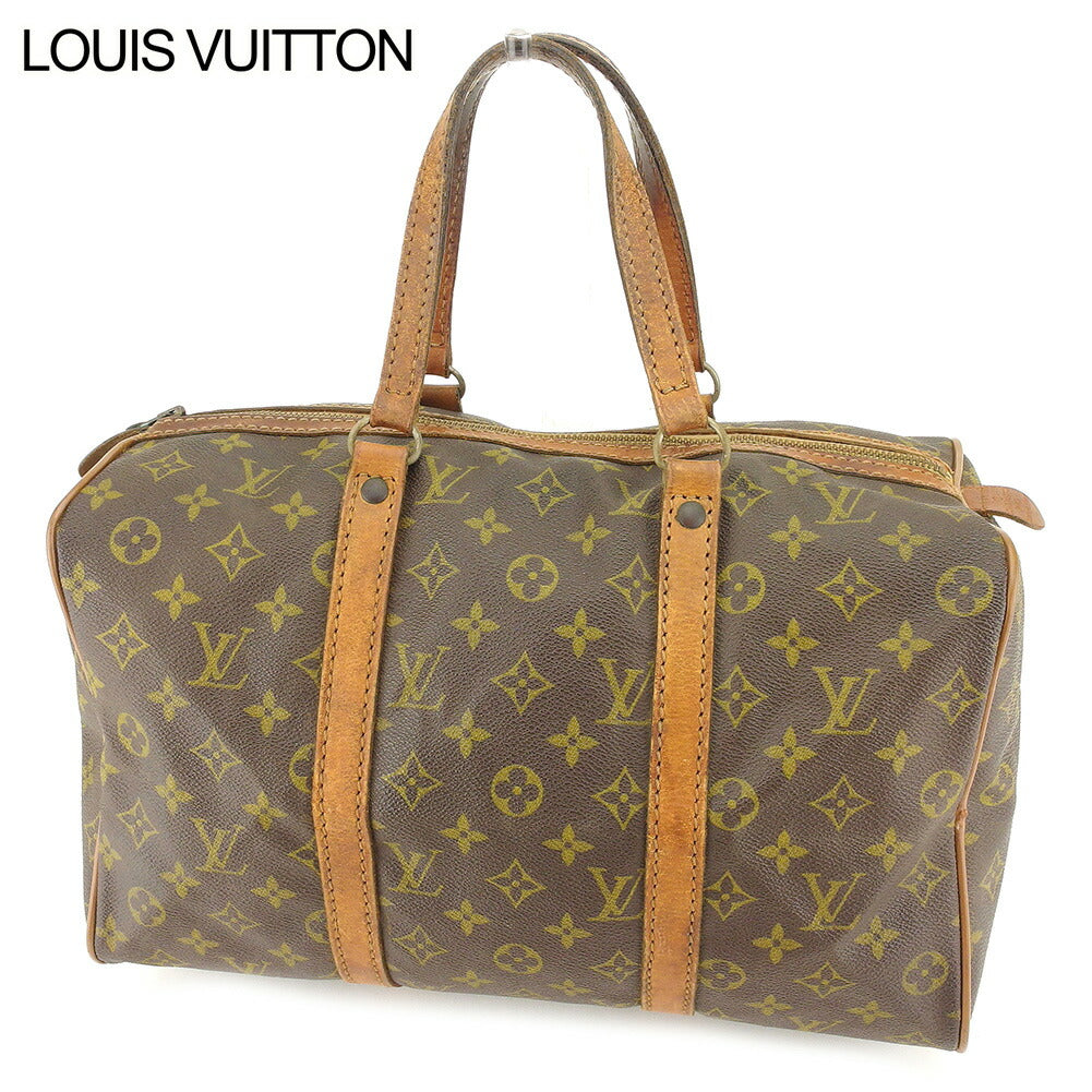 LOUIS VUITTON Boston Duffel bag Brown beige Sac spool35