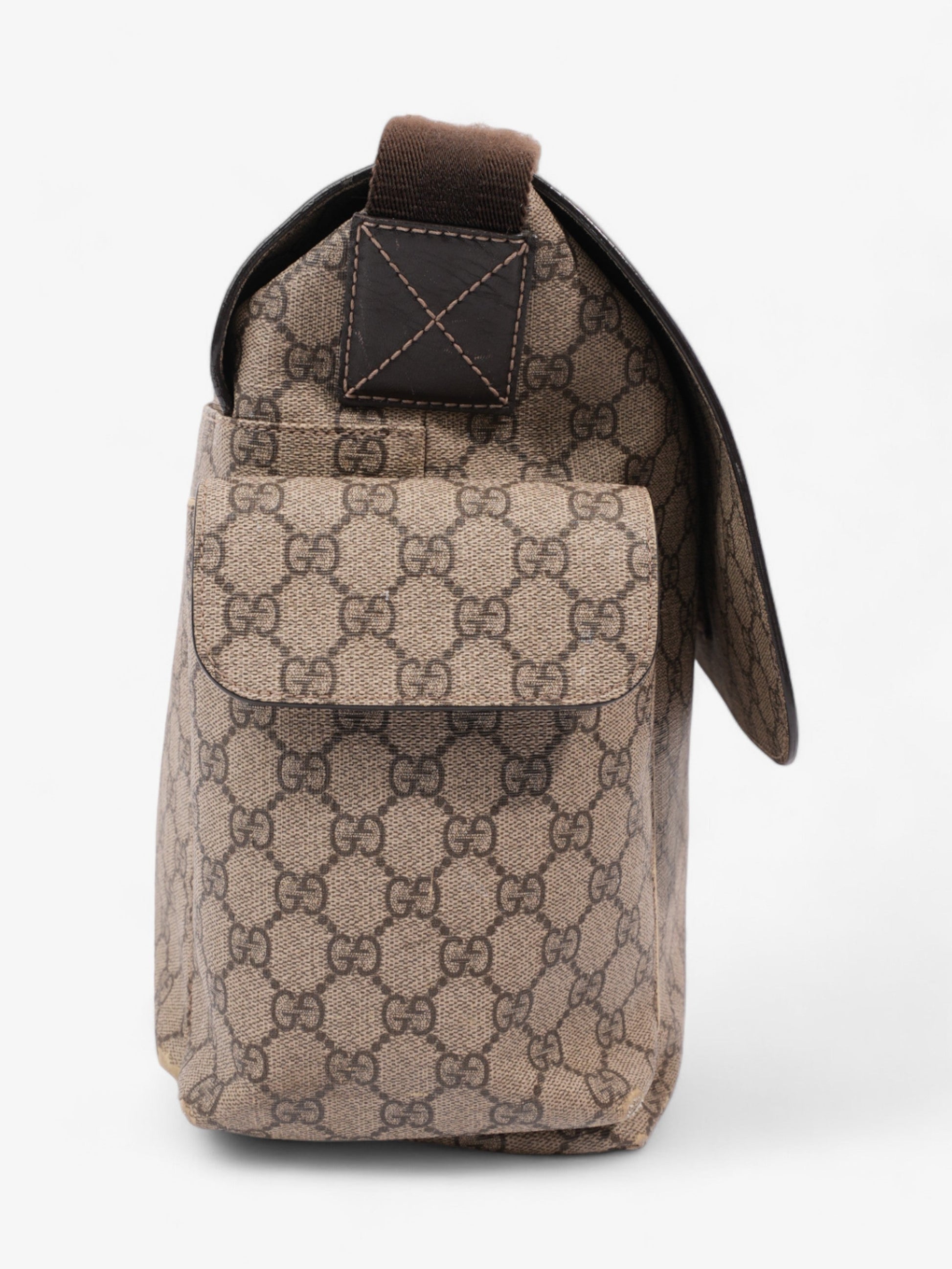 Gucci Baby Changing Bag Beige And Ebony GG Supreme Coated Canvas
