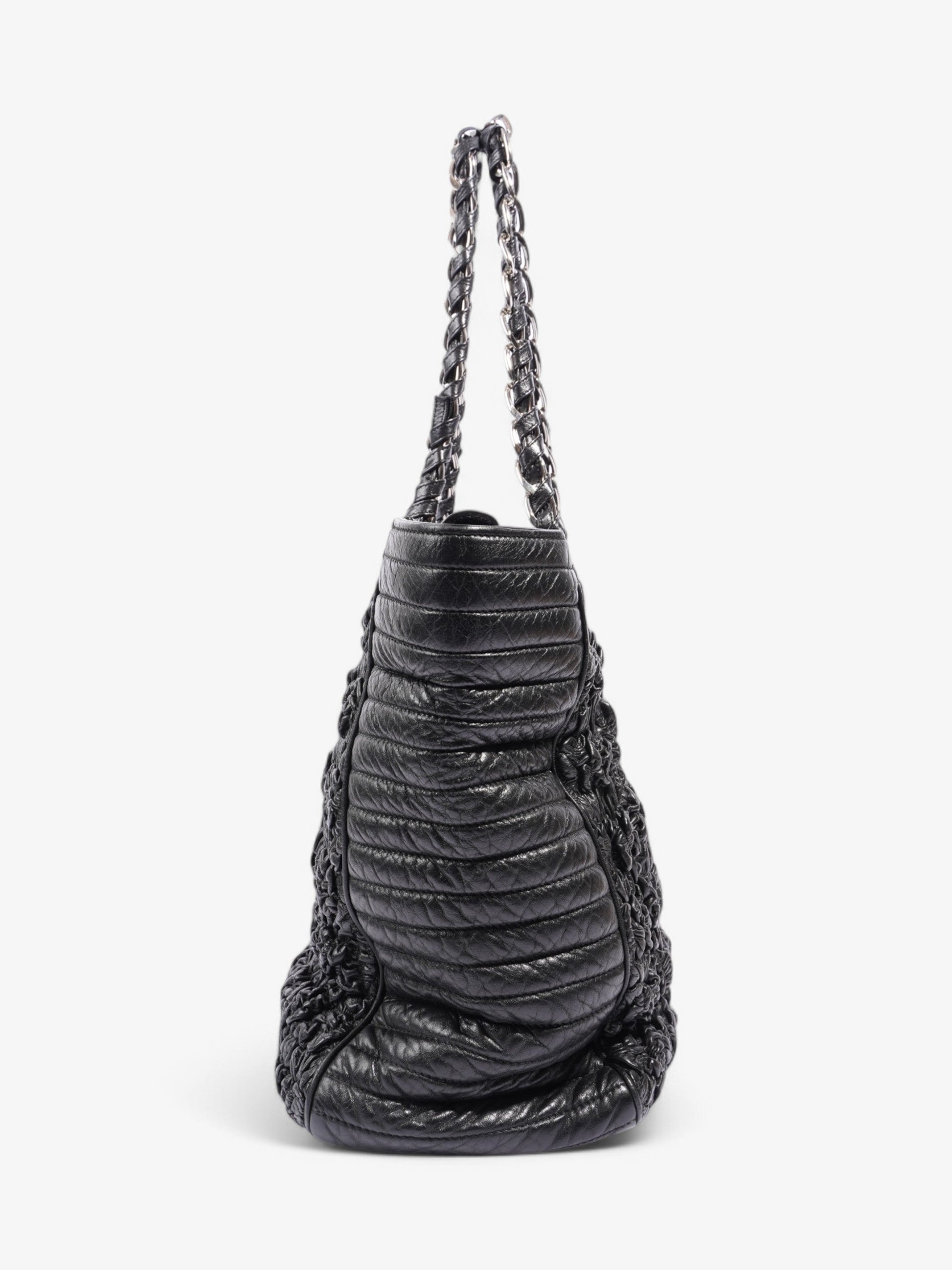 Chanel Astrakhan Shopping Bag Black Lambskin Leather