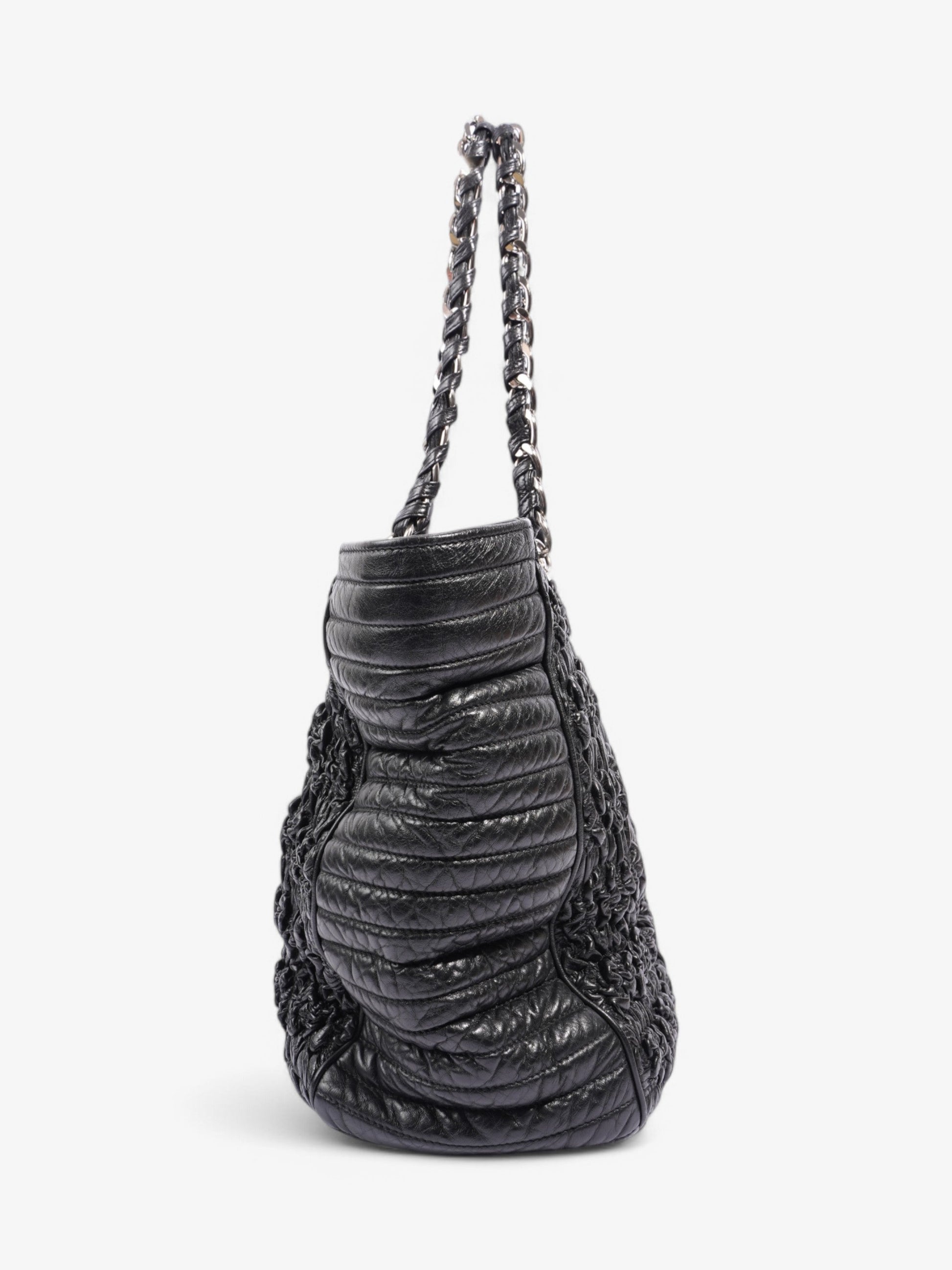 Chanel Astrakhan Shopping Bag Black Lambskin Leather