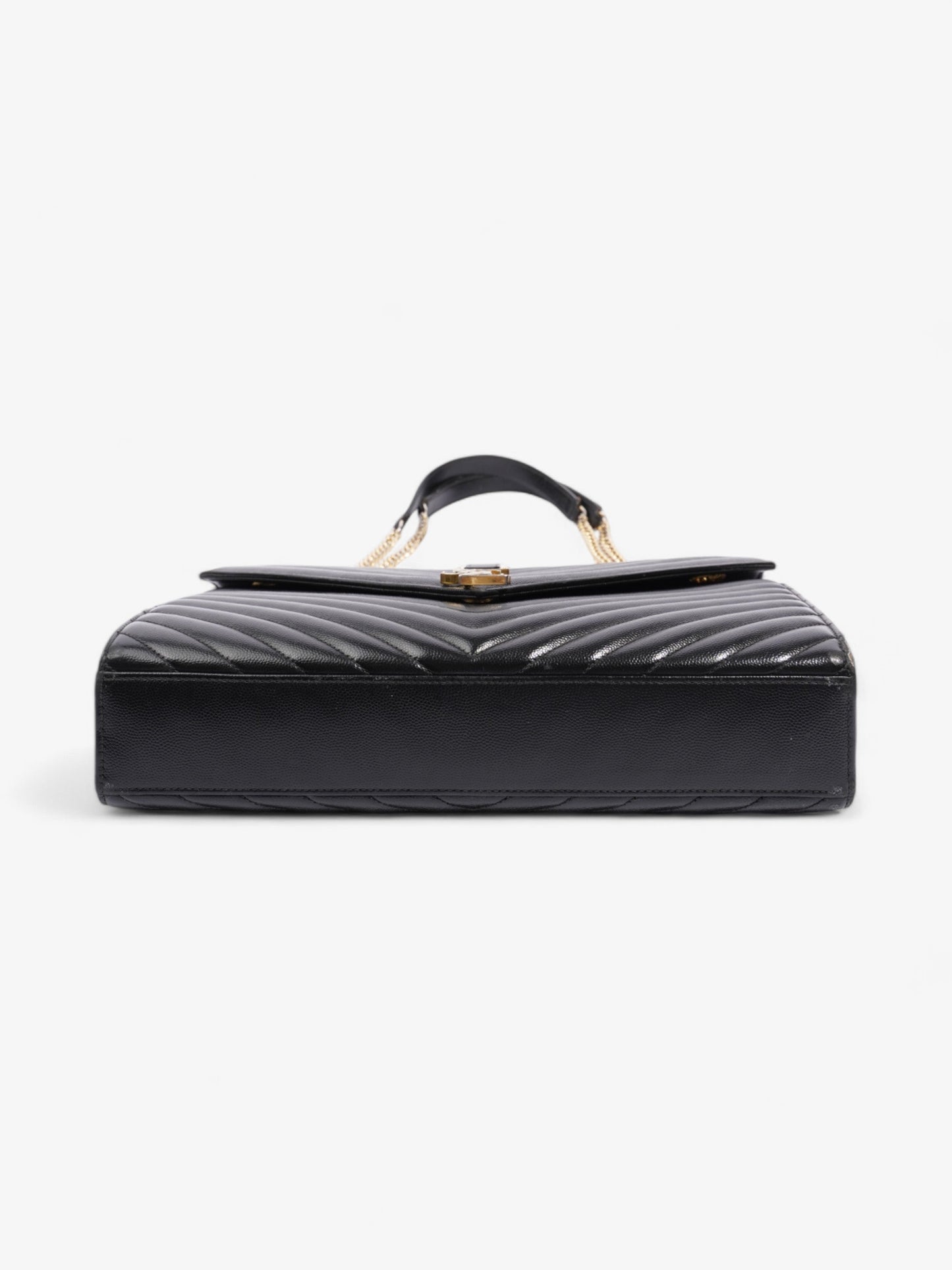 Saint Laurent Envelope Black Grained Leather Large