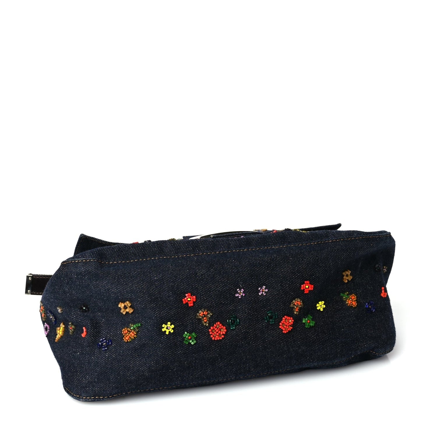 Fendi Denim Beaded Mama Baguette Blue