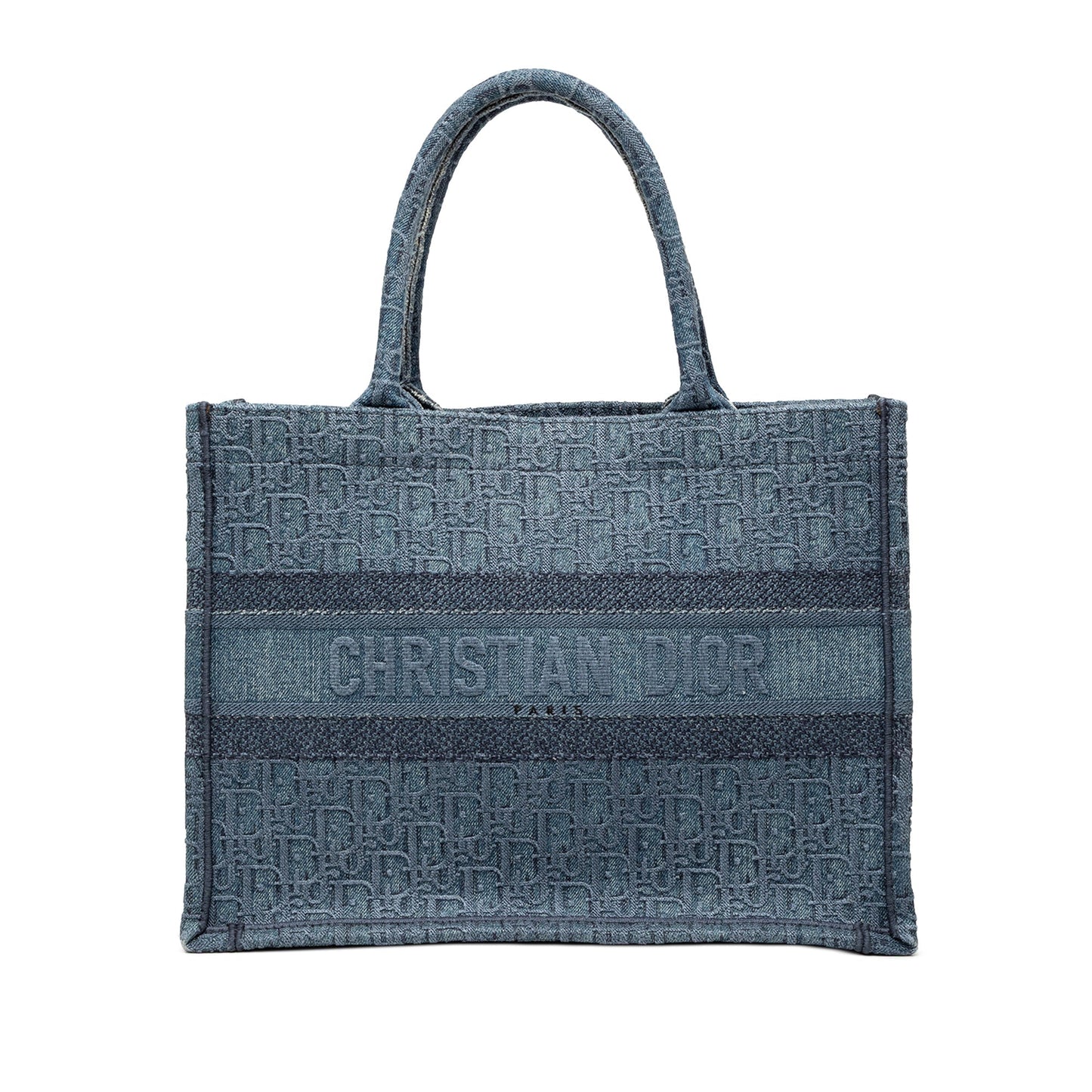 Blue Dior Medium Oblique Denim Book Tote