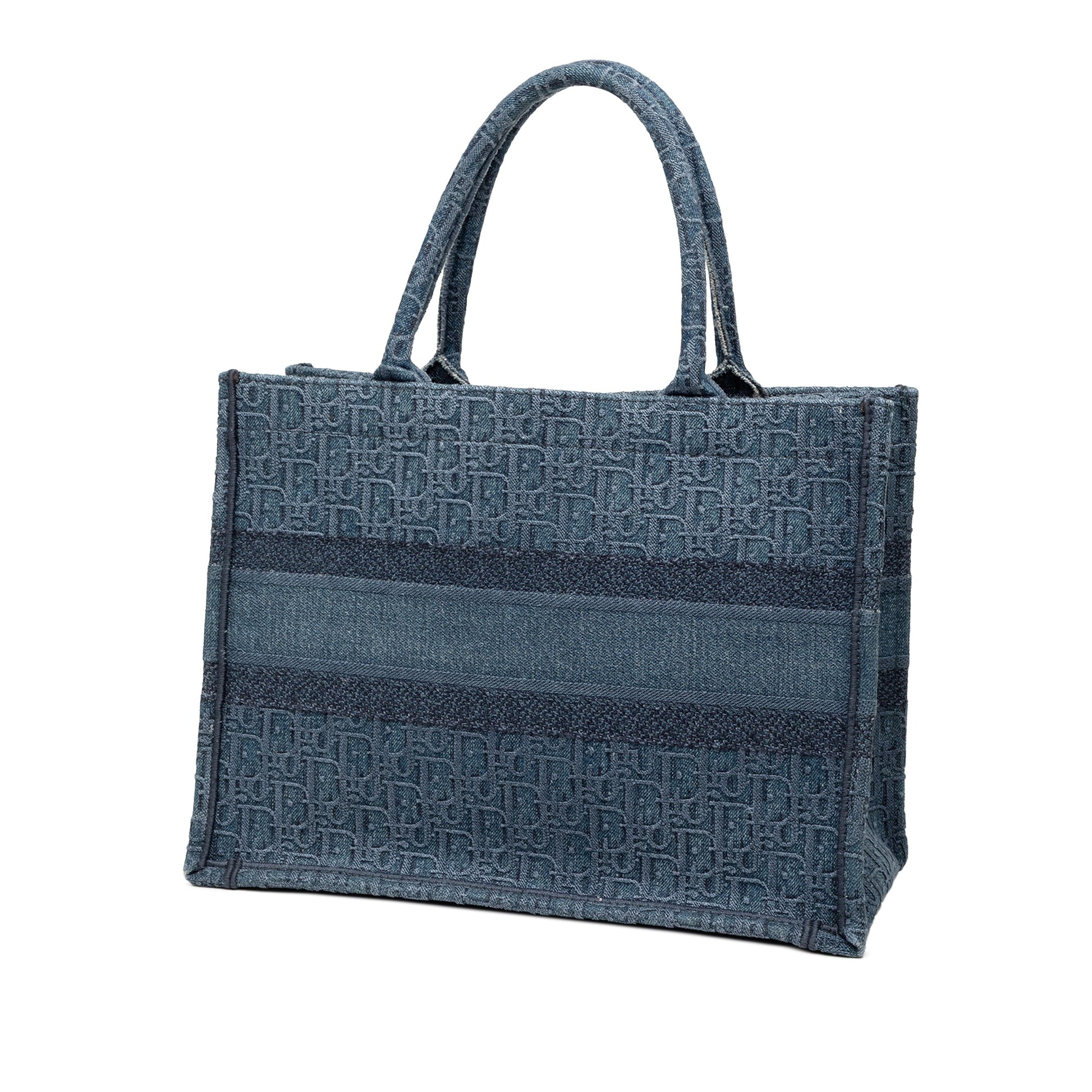 Blue Dior Medium Oblique Denim Book Tote