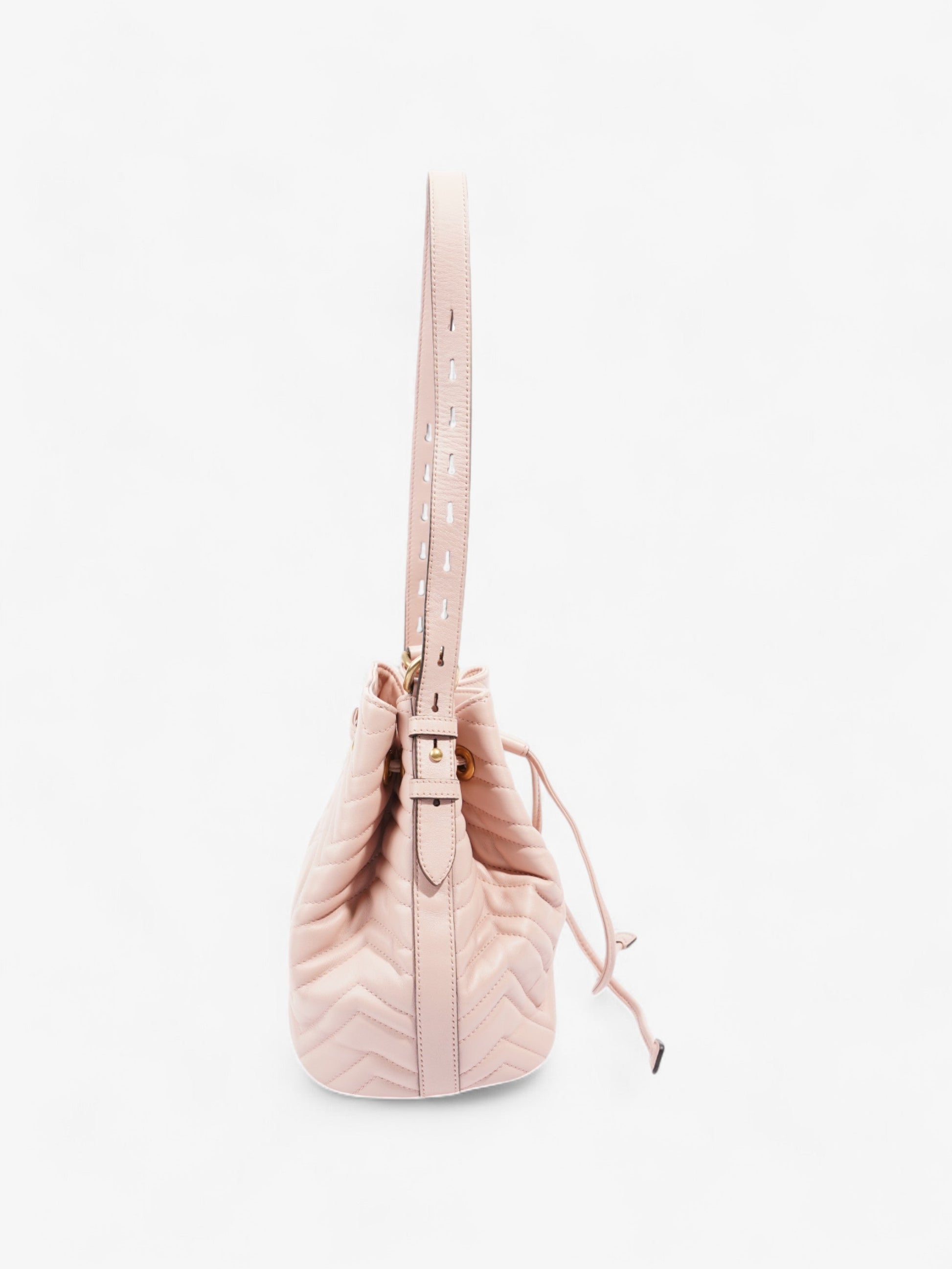Gucci Marmont 2.0 Bucket Bag Pink Matelasse Leather