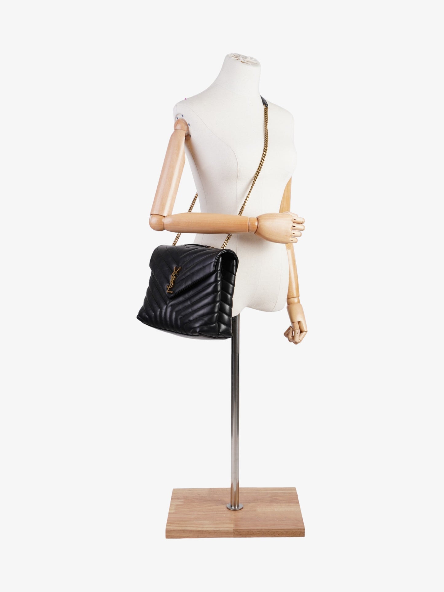 Saint Laurent Lou Lou Black Leather Medium