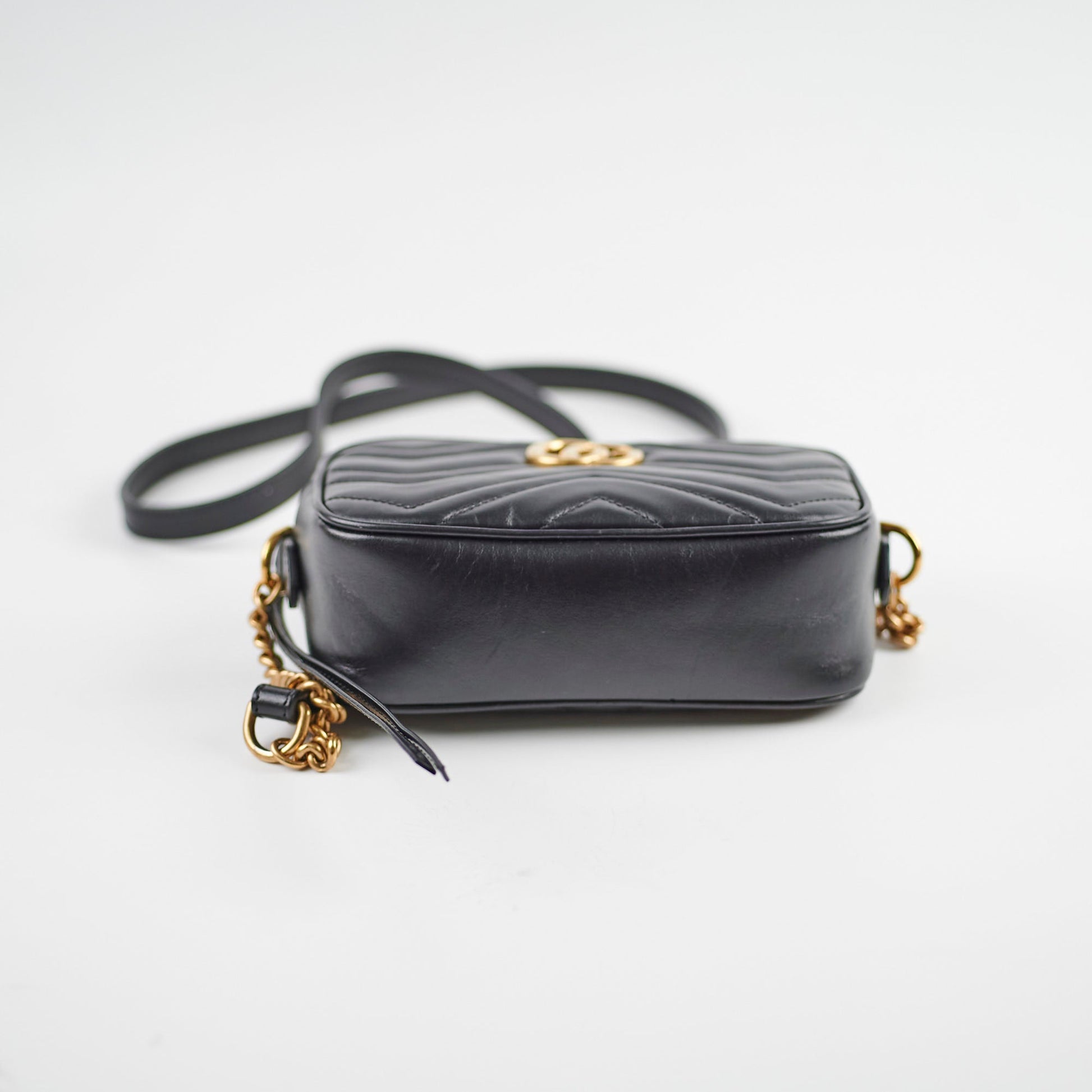 Gucci Marmont Matelass? Mini Bag in Black Leather