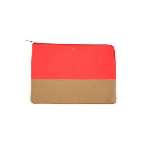 Luxury CELINE Pouch Red/Taupe