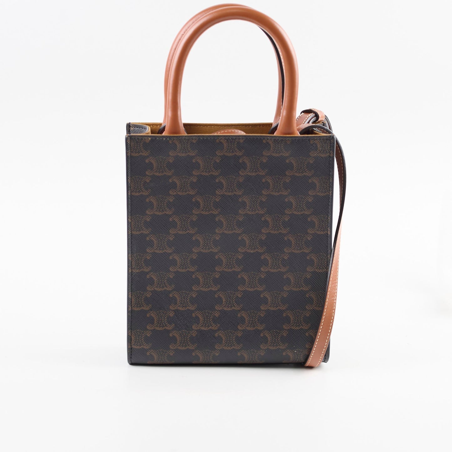 Luxury CELINE Vertical Cabas Canvas Logo Mini Tote