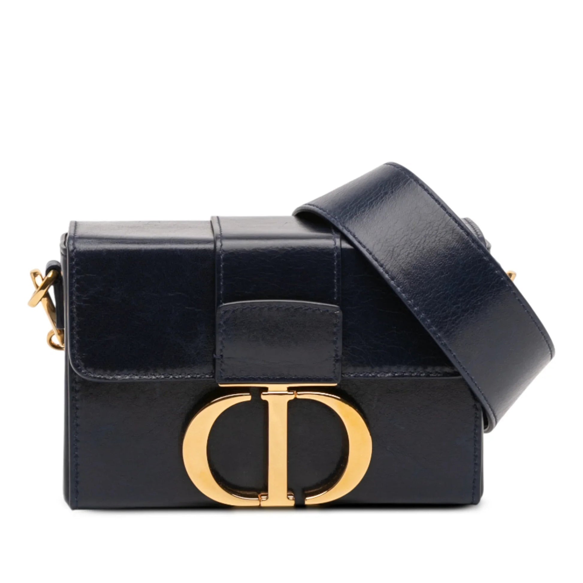 Blue Dior Leather 30 Montaigne Box Bag