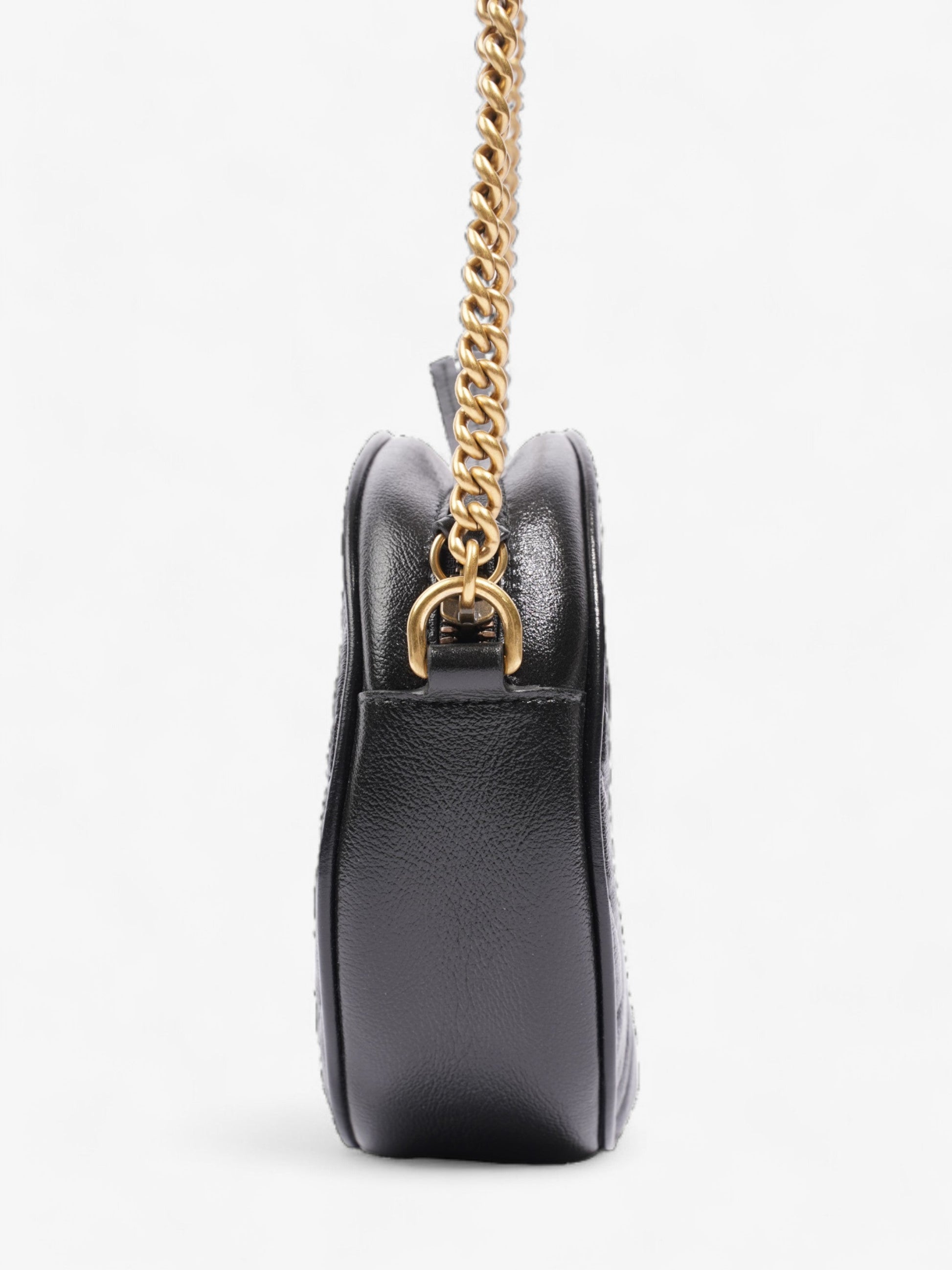 Gucci Marmont Round Bag Black Matelasse Leather