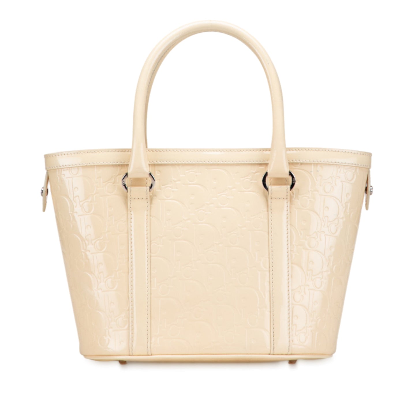 Brown Dior Diorissimo Trotter Patent Tote