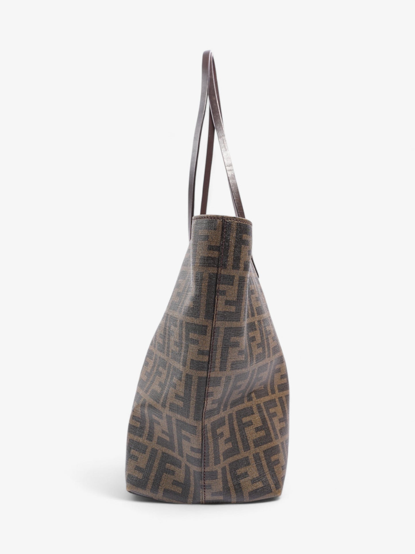 Fendi FF Roll Tote White / Black Canvas