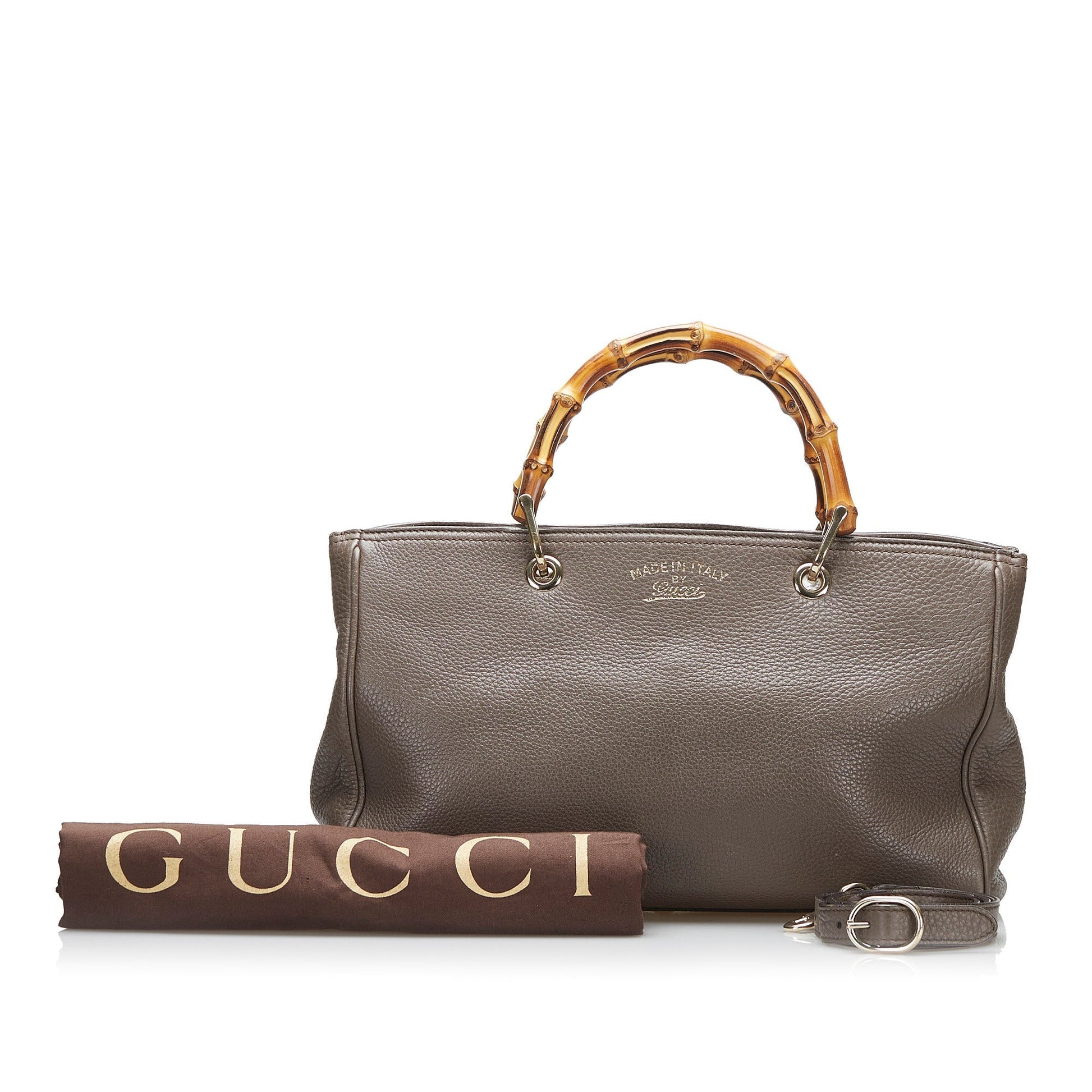 Gucci Bamboo Brown Leather Tote Style 3
