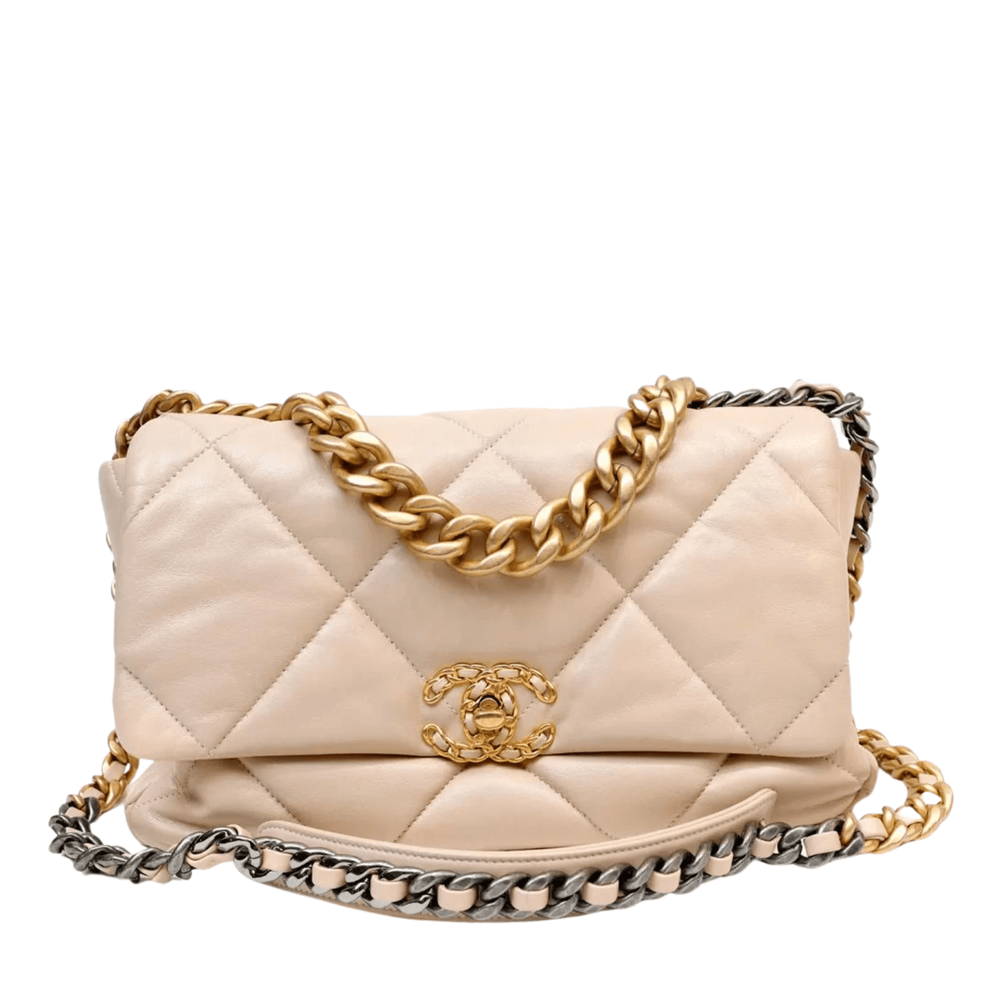 Chanel Beige 19 Bag w Mixed Metal Hardware