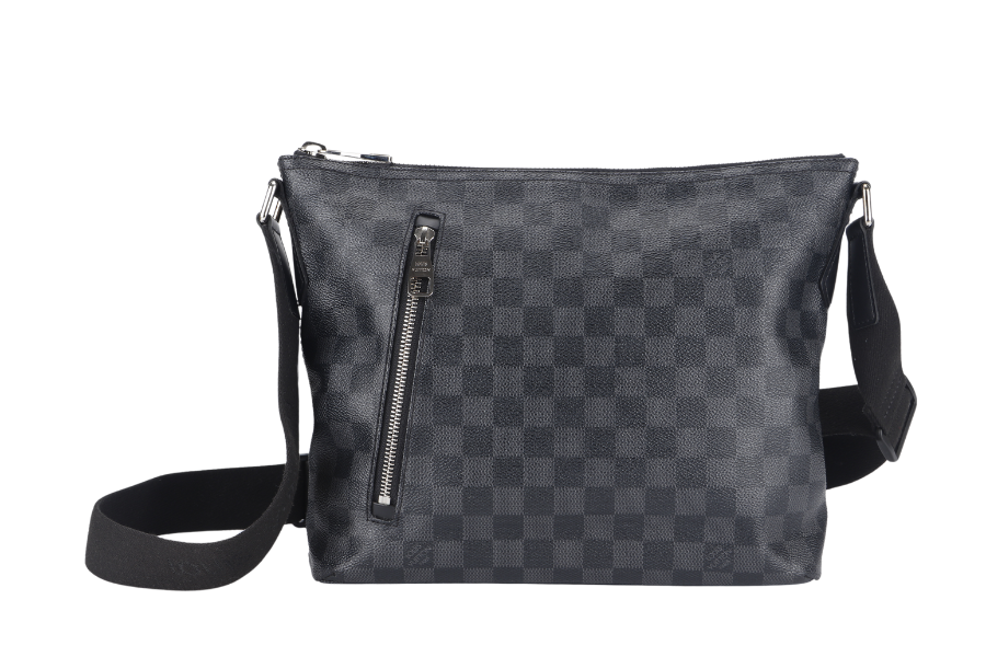 LOUIS VUITTON MICK MM MESSENGER BAG ( ) DAMIER GRAPHITE SILVER HARDWARE WITH DUST COVER
