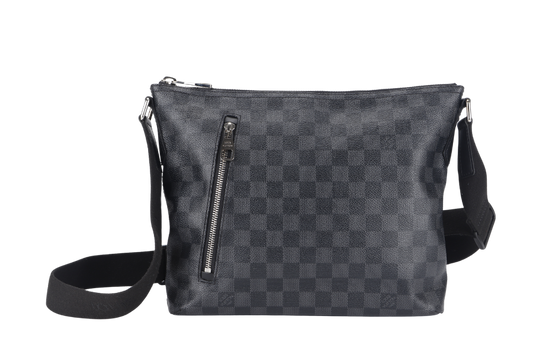 LOUIS VUITTON MICK MM MESSENGER BAG ( ) DAMIER GRAPHITE SILVER HARDWARE WITH DUST COVER