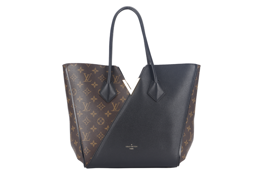LOUIS VUITTON KIMONO MM TOTE BAG ( ) MONOGRAM CANVAS BLACK LEATHER TRIM GOLD HARDWARE NO DUST COVER
