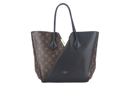 LOUIS VUITTON KIMONO MM TOTE BAG ( ) MONOGRAM CANVAS BLACK LEATHER TRIM GOLD HARDWARE NO DUST COVER