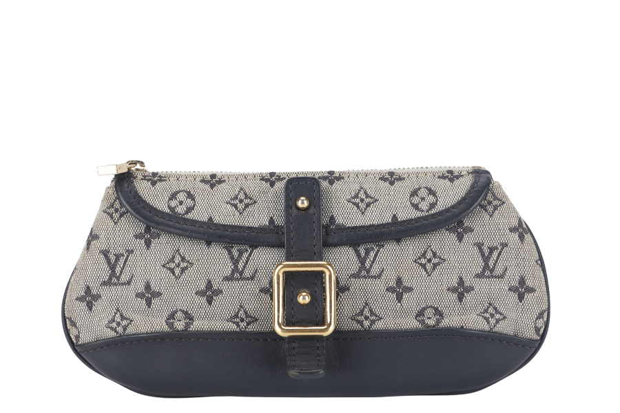 LOUIS VUITTON SOPHIE POCHETTE ( ) BLACK MINI LIN MONOGRAM GOLD HARDWARE NO DUST COVER Clutch