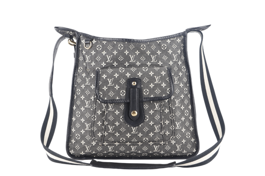 LOUIS VUITTON BLACK MONOGRAM MINI LIN CANVAS MARY KATE BAG GOLD HARDWARE NO DUST COVER
