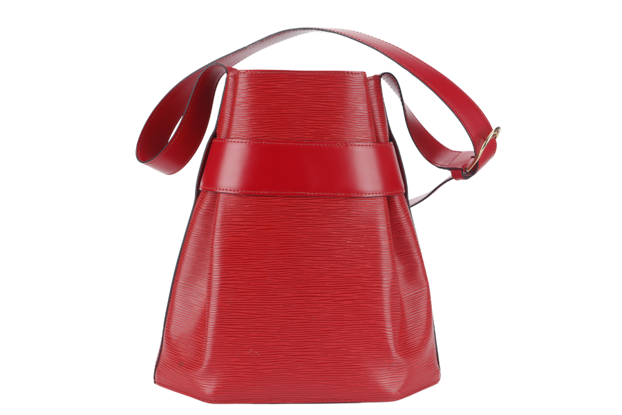 LOUIS VUITTON SAC D'EPAULE SHOULDER BAG ( ) RED EPI LEATHER GOLD HARDWARE NO DUST COVER