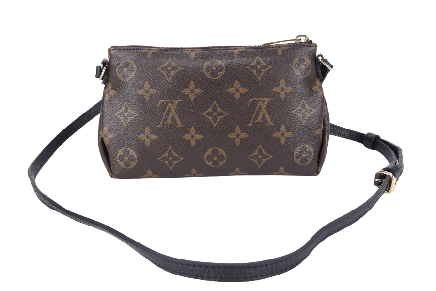 LOUIS VUITTON PALLAS CLUTCH BB ( ) MONOGRAM CANVAS WITH BLACK LEATHER GOLD HARDWARE NO DUST COVER