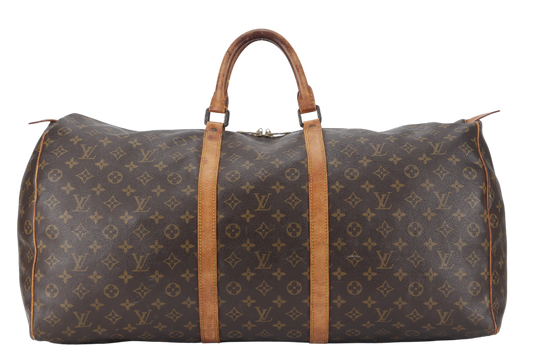 LOUIS VUITTON KEEPAL 60 MONOGRAM CANVAS GOLD HARDWARE NO DUST COVER Handbag