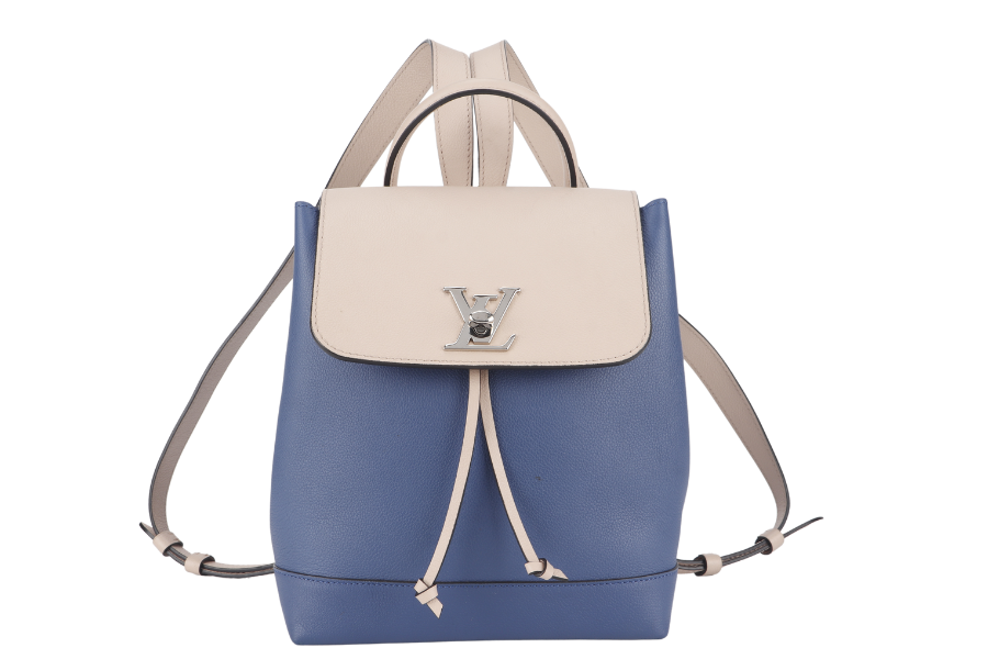 LOUIS VUITTON TAURILLON LOCKME BACKPACK ( ) BLUE-PINK CALFSKIN LEATHER SILVER HARDWARE NO DUST COVER