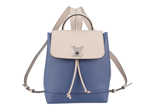 LOUIS VUITTON TAURILLON LOCKME BACKPACK ( ) BLUE-PINK CALFSKIN LEATHER SILVER HARDWARE NO DUST COVER