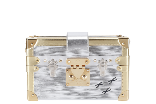 LOUIS VUITTON EPI PETITE MALLE CROSSBODY BAG GOLD HARDWARE WITH STRAPS AND DUST COVER