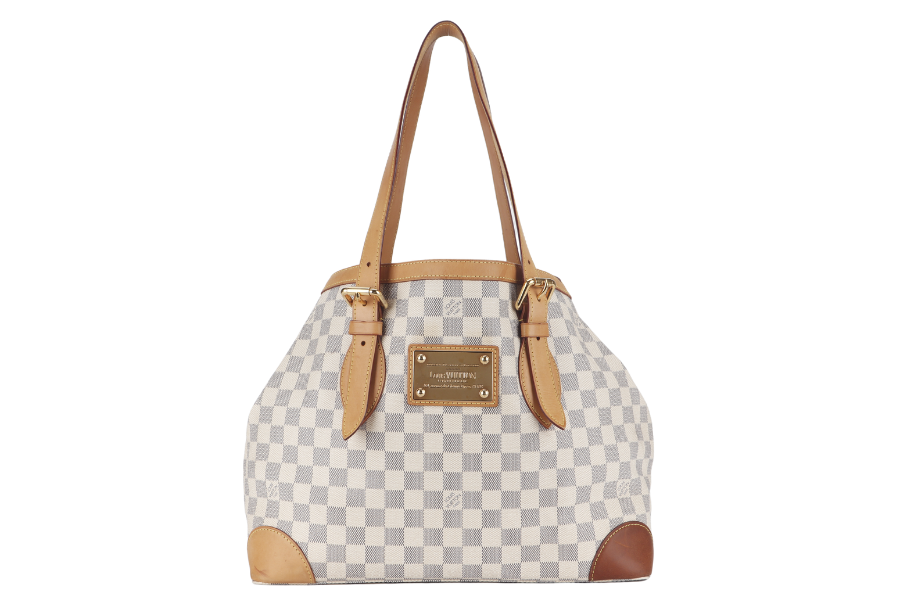 LOUIS VUITTON HAMPSTEAD MM DAMIER AZUR CANVAS GOLD HARDWARE NO DUST COVER Handbag