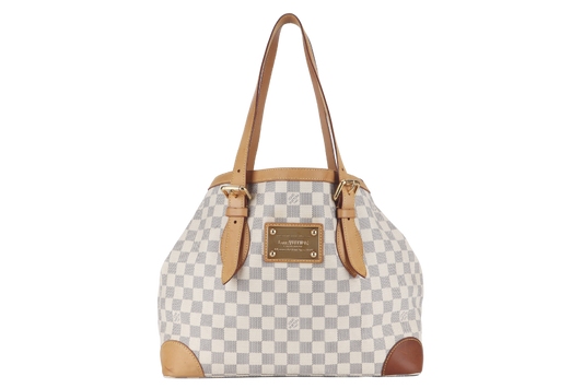 LOUIS VUITTON HAMPSTEAD MM DAMIER AZUR CANVAS GOLD HARDWARE NO DUST COVER Handbag