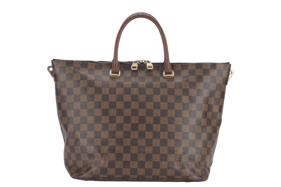 LOUIS VUITTON BELMONT TOTE BAG ( ) DAMIER EBENE CANVAS WITH DUST COVER, LOCK & KEYS