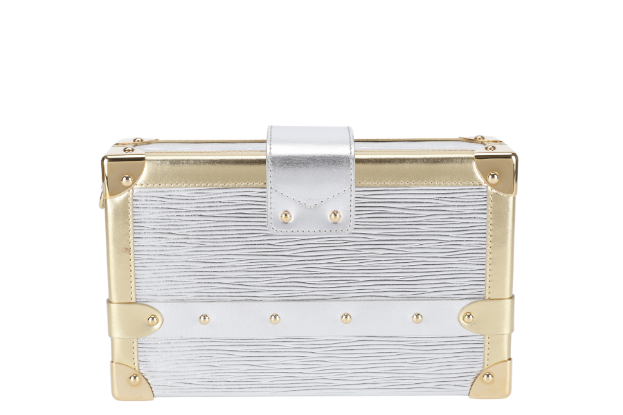 LOUIS VUITTON EPI PETITE MALLE CROSSBODY BAG GOLD HARDWARE WITH STRAPS AND DUST COVER