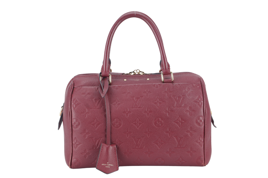 LOUIS VUITTON BANDOULIERE 25 ( ) BURGUNDY MONOGRAM EMPREINTE GOLD HARDWARE WITH STRAPS, LOCK AND KEYS Handbag